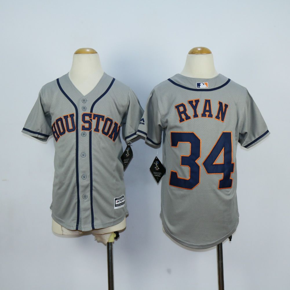 Youth Houston Astros 34 Ryan Grey MLB Jerseys